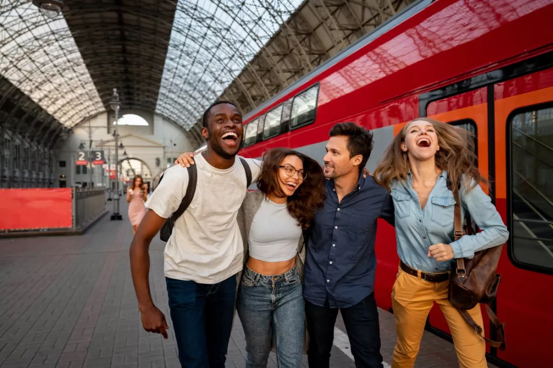 Voyager en train à travers l’Europe entre amis